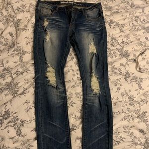 NWOT DISTRESSED SKINNY JEANS SIZE 13 BY MACHINE